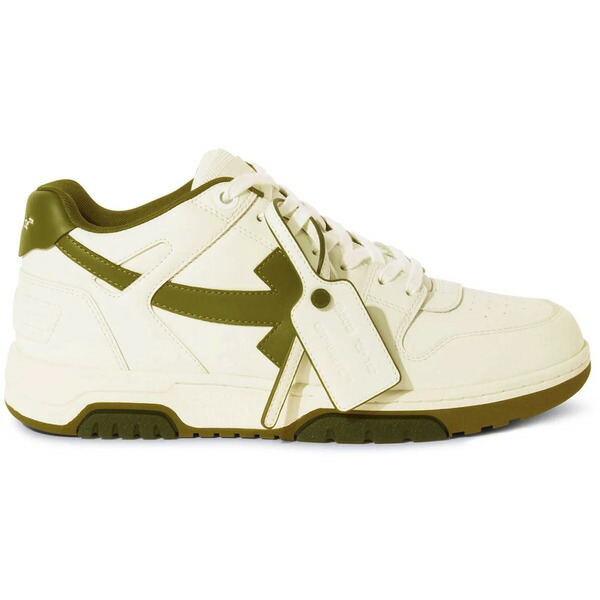 OFF-WHITE オフホワイト メンズ スニーカー 【OFF-WHITE Out Of Office "OOO" Low Tops White Olive Green】 サイズ US_8(26.0cm) White/Olive Green|asty