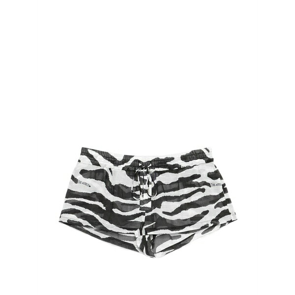 ジ アティコ レディース カジュアルパンツ ボトムス Zebra-pattern drawstring shorts White|asty
