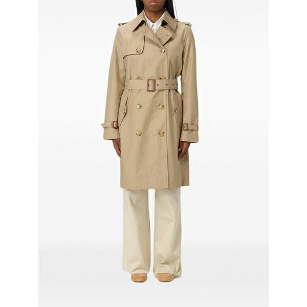 ラルフローレン レディース コート アウター Double-breasted belted trench coat Neutrals｜asty