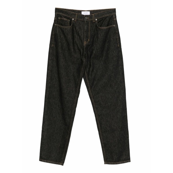 レ ドゥ メンズ カジュアルパンツ ボトムス Topstitch straight-leg trousers Black｜asty 34,970円