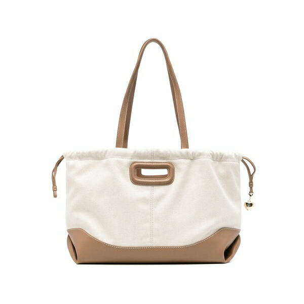 マージュ レディース トートバッグ バッグ Leather-trim drawstring tote bag Neutrals｜asty