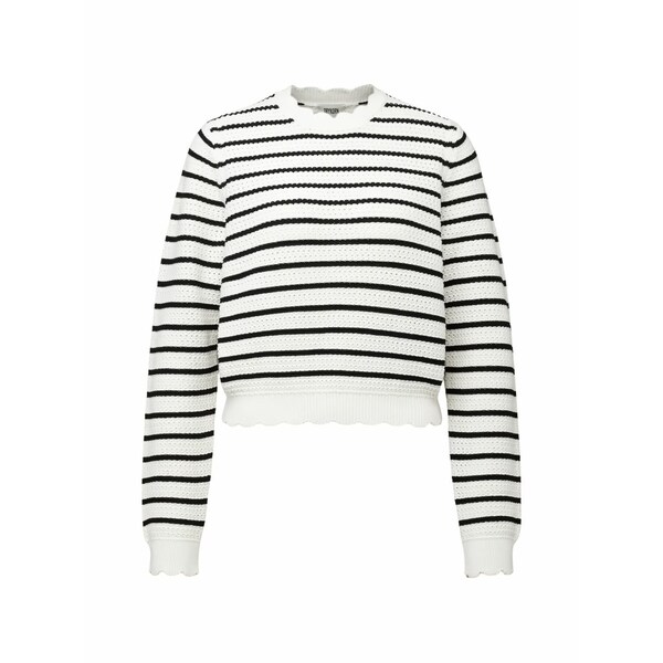 ドライコーン レディース ニット&セーター アウター Vilsa striped sweater White|asty