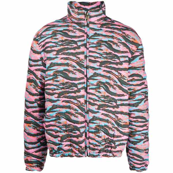 エアル メンズ ジャケット＆ブルゾン アウター Camouflage jacquard padded jacket Pink｜asty