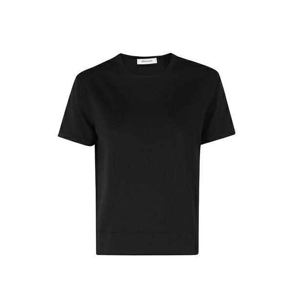 グランサッソ レディース Tシャツ トップス Crew-neck short-sleeve t-shirt Black｜asty
