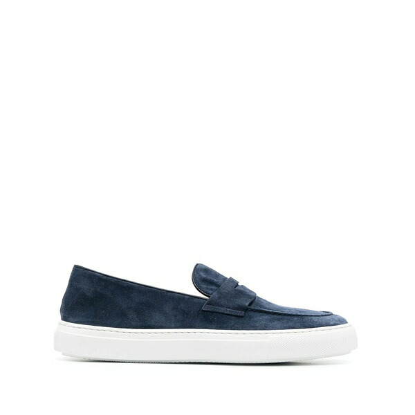 フラテッリ ロセッティ メンズ スリッポン・ローファー シューズ Calf-suede loafers Blue|asty