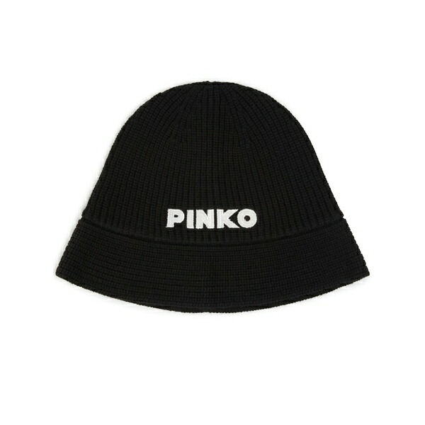 ピンコ レディース 帽子 アクセサリー Logo-appliqu&pound; bucket hat Black｜asty