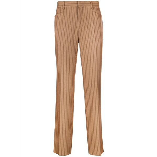 モスキーノ メンズ カジュアルパンツ ボトムス Stripe-pattern tailored trousers Brown｜asty