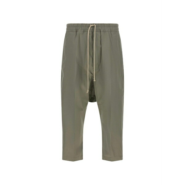 リックオウエンス メンズ カジュアルパンツ ボトムス Drawstring cropped trousers Grey｜asty