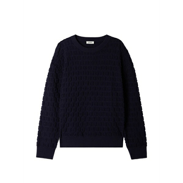 サンドロ メンズ ニット&セーター アウター Jacquard-knit sweater Blue|asty