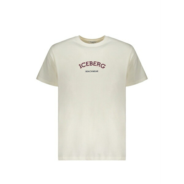 アイスバーグ メンズ Tシャツ トップス Logo-print short-sleeve t-shirt Neutrals｜asty