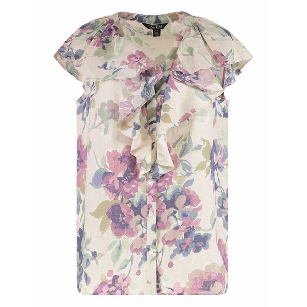 ラルフローレン レディース シャツ トップス Floral ruffle blouse Neutrals|asty
