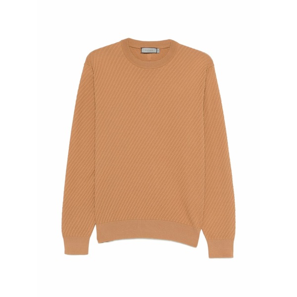 カナーリ メンズ ニット&セーター アウター Textured crew-neck sweater Neutrals｜asty