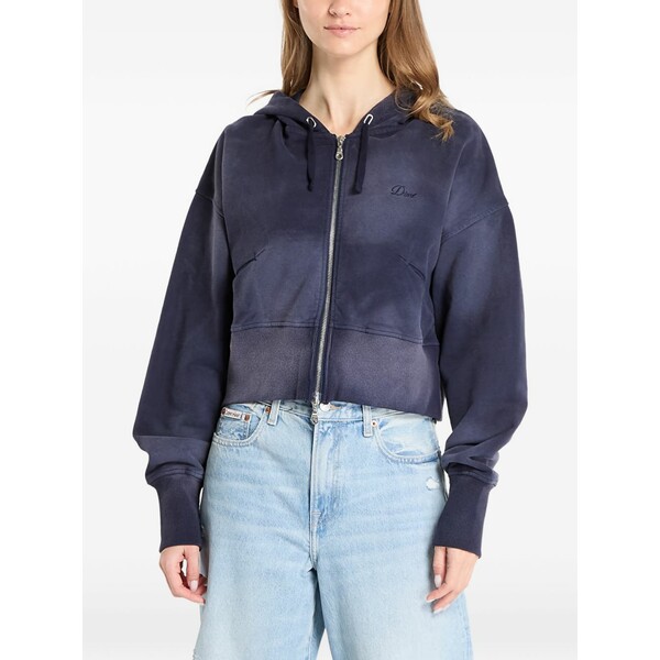 ダイム レディース パーカー・スウェットシャツ アウター Cropped zip-fastening hoodie Blue｜asty
