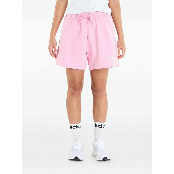 アディダス レディース カジュアルパンツ ボトムス Logo-print drawstring shorts Pink|asty