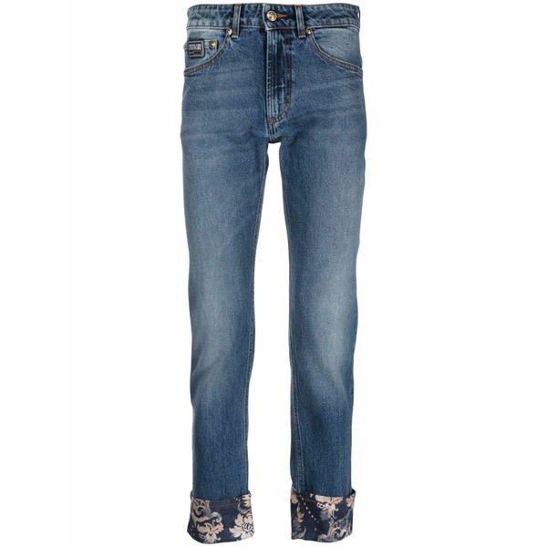 ベルサーチ メンズ デニムパンツ ボトムス Floral-print cropped jeans Blue｜asty 59,840円