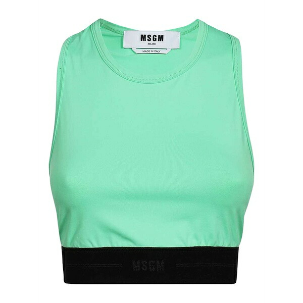 エムエスジイエム レディース カットソー トップス Elastic-waistband tank top Green｜asty