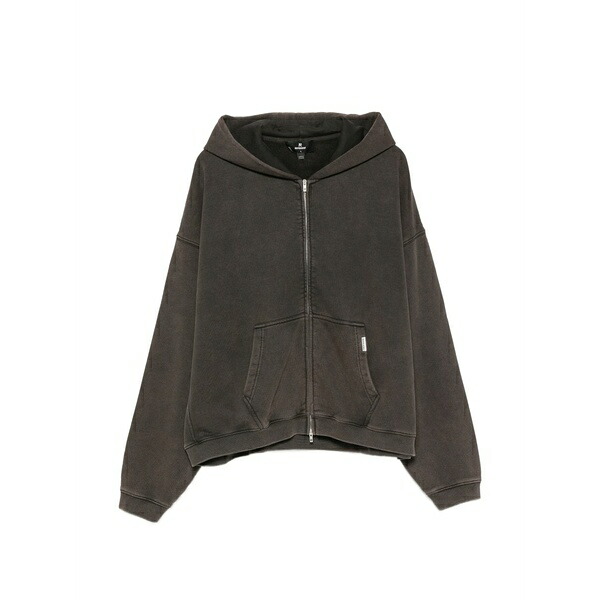 リプレゼント メンズ パーカー・スウェットシャツ アウター Initial zip-up cotton hoodie Brown|asty