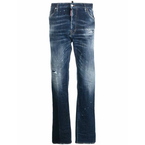 ディースクエアード メンズ デニムパンツ ボトムス Mid-rise straight-leg jeans Blue｜asty