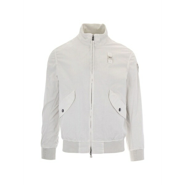 ブラウアー メンズ ジャケット＆ブルゾン アウター Logo-patch zip-up jacket White｜asty