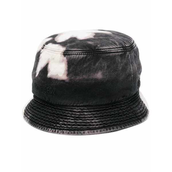 ディースクエアード メンズ 帽子 アクセサリー Bleached-effect bucket hat Black｜asty
