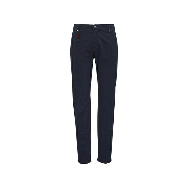 マルコ ペスカローロ メンズ カジュアルパンツ ボトムス Logo-patch straight-leg trousers Blue｜asty