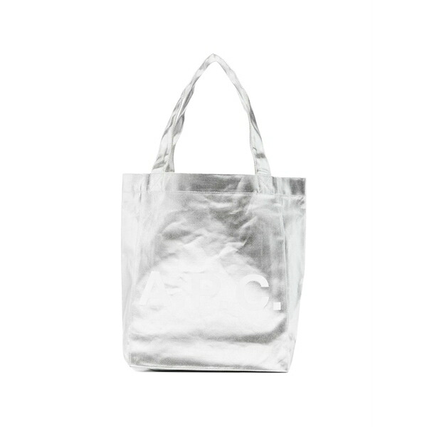 アーペーセー レディース トートバッグ バッグ Small lou logo-detail tote bag Silver｜asty