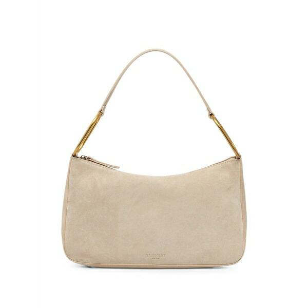 ツインセット レディース ショルダーバッグ バッグ Medium liliane suede gold-tone hardware shoulder bag Neutrals｜asty 88,440円