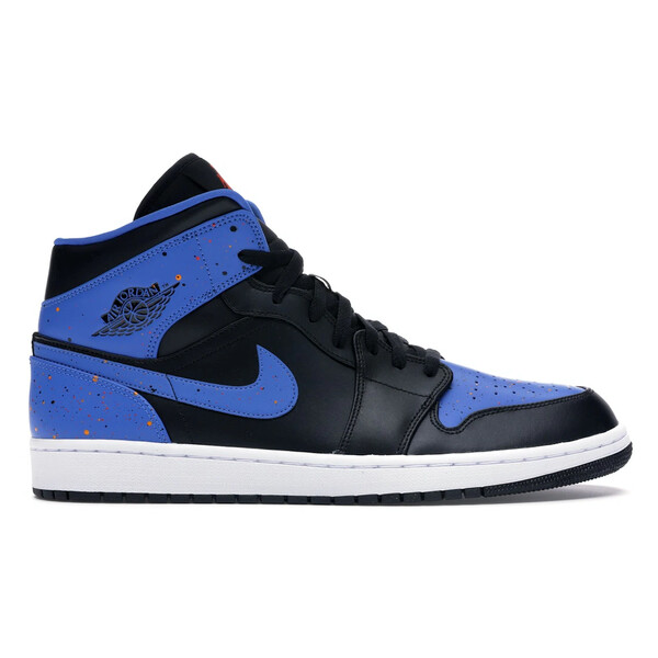 Jordan ジョーダン メンズ スニーカー  【Jordan 1 Mid Royal Paint Splatter】  大きさ US_9.5(27.5糎) Black/Signal Blue-Orange Peel-Team Orange