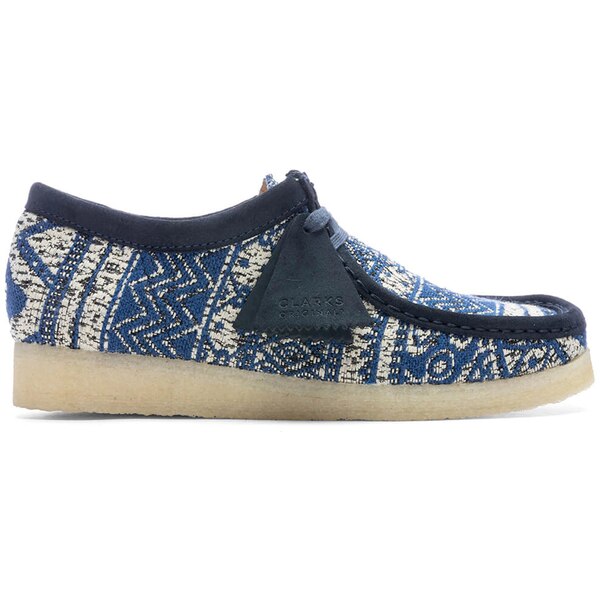 Clarks クラークス メンズ スニーカー  【Clarks Originals Wallabee Boot Blue Fabric】  大きさ US_8.5(26.5珊) Blue/Tan