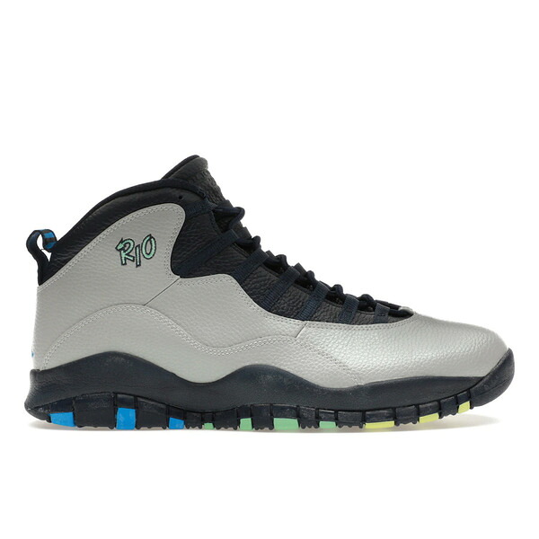 Jordan ジョーダン メンズ スニーカー 【Jordan 10 Retro Rio】 サイズ US_10(28.0cm) Wolf Grey/Photo Blue-Obsidian-Green Glow｜asty