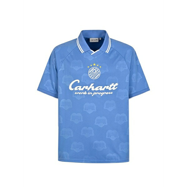 カーハート メンズ Tシャツ トップス Terrace football short-sleeve t-shirt Blue|asty