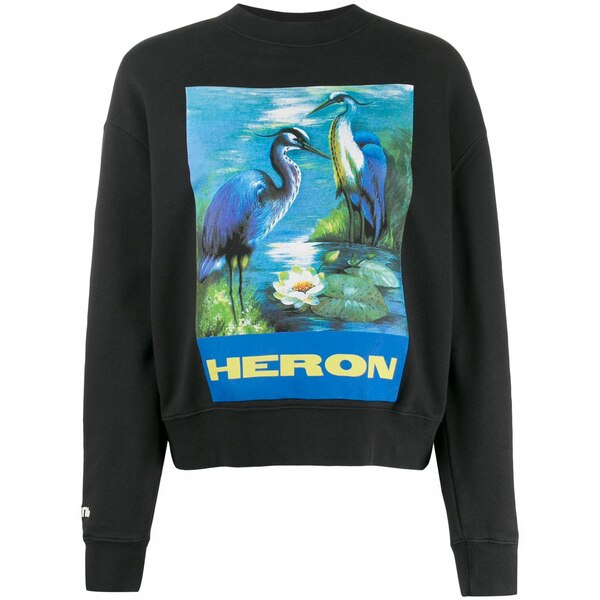 ヘロン プレストン レディース ニット&セーター アウター Graphic print sweatshirt Black｜asty 76,890円