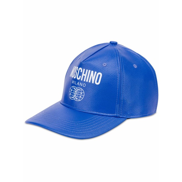 モスキーノ メンズ 帽子 アクセサリー Logo-print six-panel cap Blue｜asty 31,720円