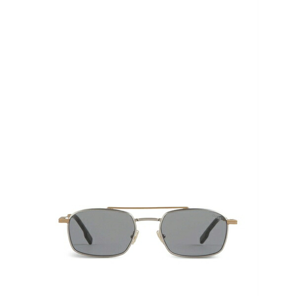 ゼニア メンズ サングラス・アイウェア アクセサリー Rectangular-frame sunglasses Gold｜asty