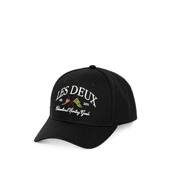 レ ドゥ メンズ 帽子 アクセサリー Embroidered baseball cap Black｜asty