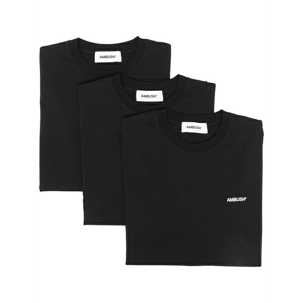 アンブッシュ レディース Tシャツ トップス Logo-print short-sleeve t-shirt Black｜asty