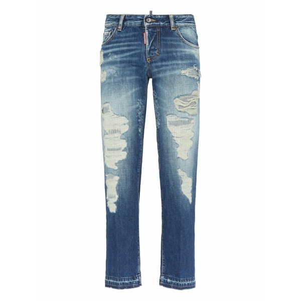 ディースクエアード レディース デニムパンツ ボトムス Distressed-effect jeans Blue｜asty 100,540円