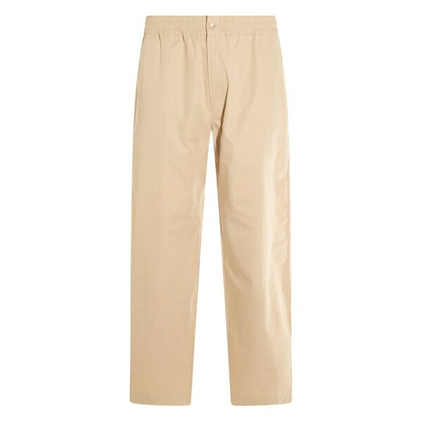 メゾン キツネ メンズ カジュアルパンツ ボトムス Cotton straight-leg trousers Neutrals｜asty