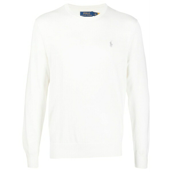 ラルフローレン メンズ ニット&セーター アウター Embroidered-logo cotton-cashmere blend jumper White|asty