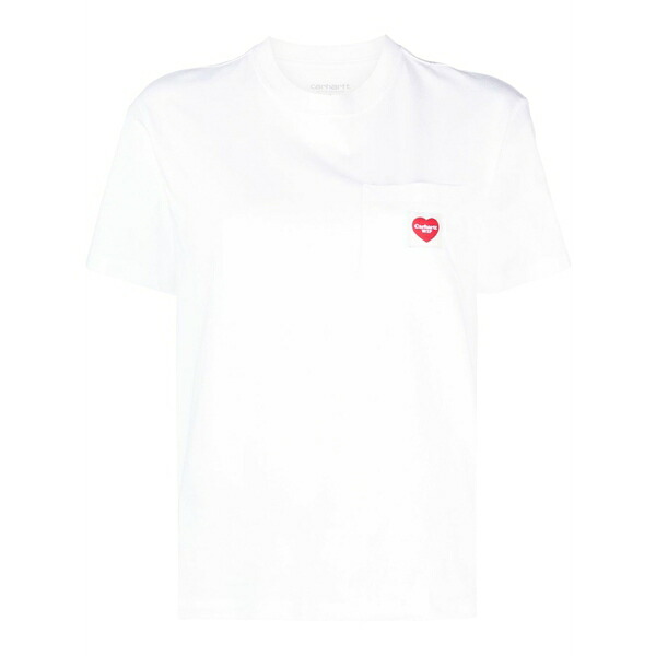カーハート レディース Tシャツ トップス Logo-patch organic cotton t-shirt White｜asty 16,485円