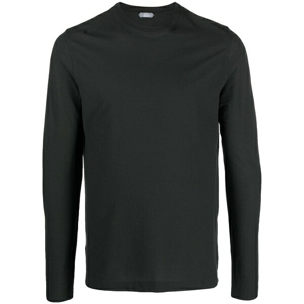 ザノーネ メンズ Tシャツ トップス Long-sleeved cotton t-shirt Green｜asty