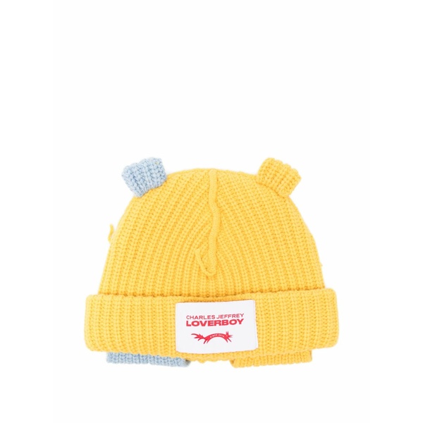 チャールズ・ジェフリー メンズ 帽子 アクセサリー Chunky ribbed beanie hat Yellow|asty