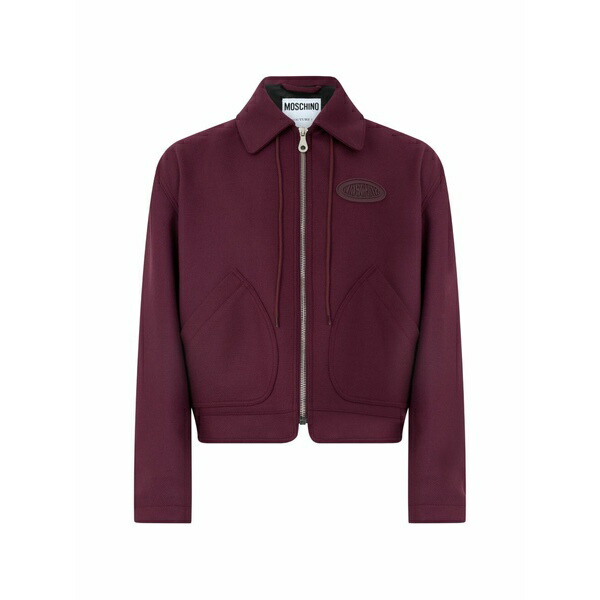 モスキーノ メンズ ジャケット&ブルゾン アウター Cropped zip-up jacket Purple|asty