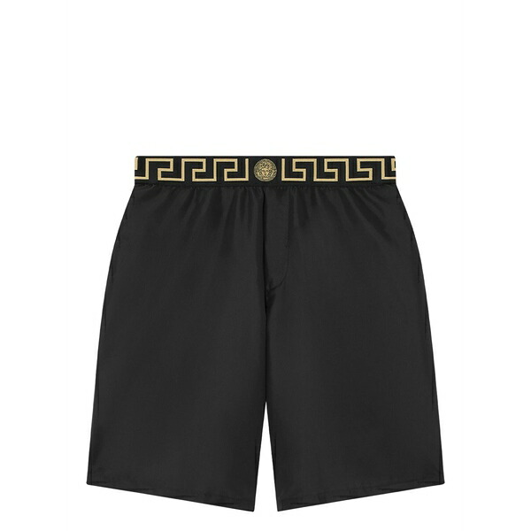 ヴェルサーチ メンズ カジュアルパンツ ボトムス Greca-waistband swim shorts Black|asty