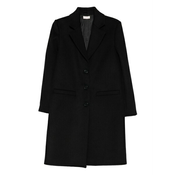 リュージョー レディース コート アウター Single-breasted coat Black｜asty