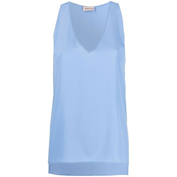 ブランカ ヴィータ レディース カットソー トップス V-neck vest top Blue｜asty
