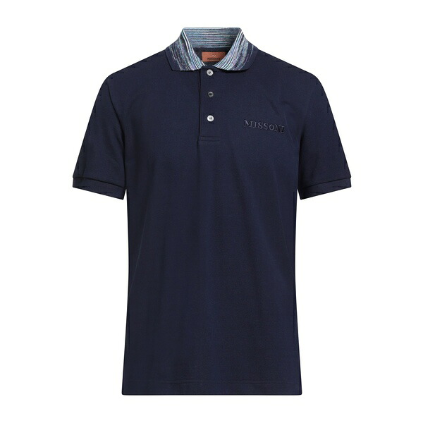 【送料無料】 ミッソーニ メンズ Tシャツ トップス Polo shirts Blue