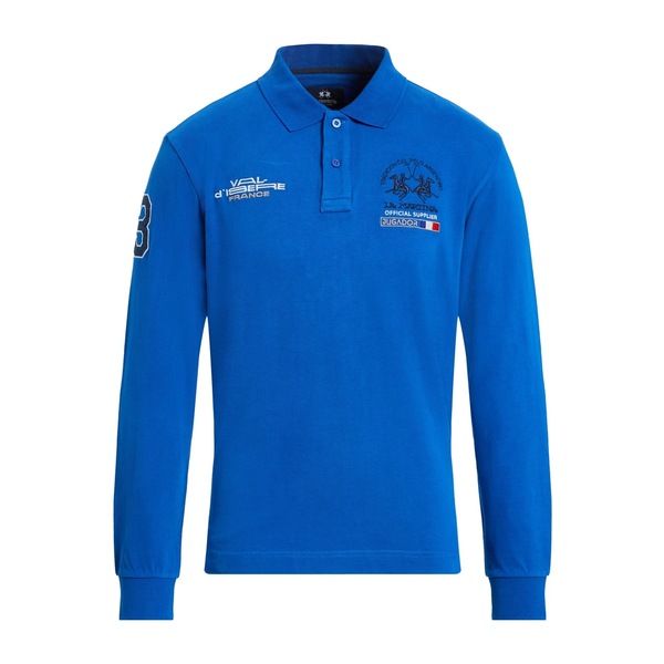 【送料無料】 ラ マルティーナ メンズ Tシャツ トップス Polo shirts Blue｜asty