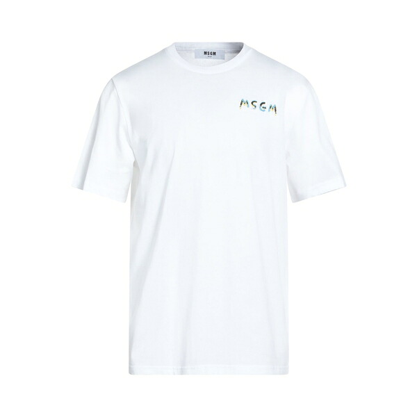 【送料無料】 エムエスジイエム メンズ Tシャツ トップス T-shirts White