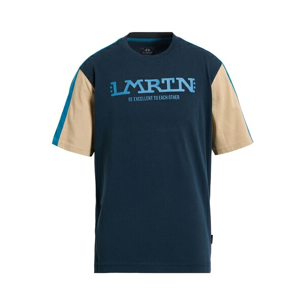 【送料無料】 ラ マルティーナ メンズ Tシャツ トップス T-shirts Blue｜asty